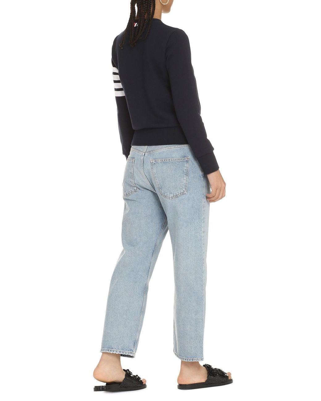 Thom Browne Blue Cotton Crew-Neck Sweatshirt Sweatshirts