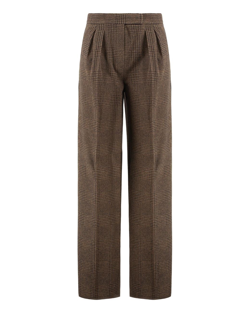 Max Mara Brown Relaxed Pleated Pants