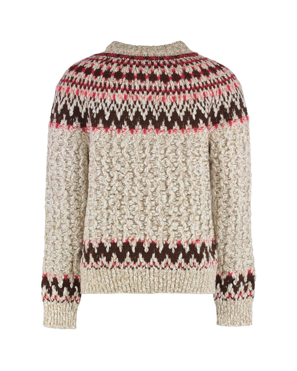 Moncler Natural Sweater Wool Jacquard Virgin Sweatshirts for men
