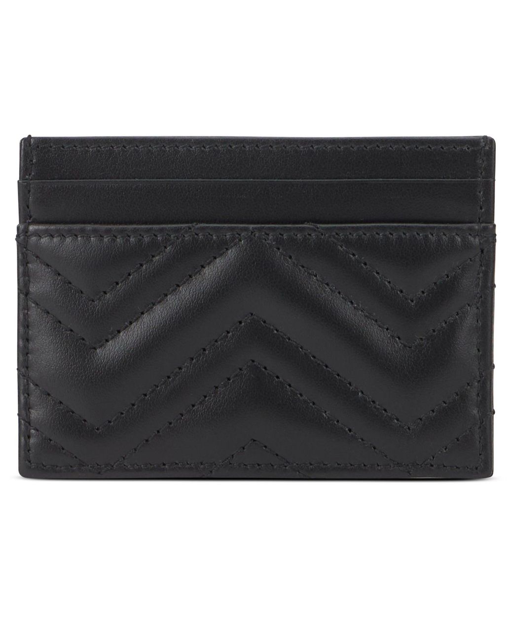 Gucci Black Leather Wallet Gg Marmont Calf Skin & Purses