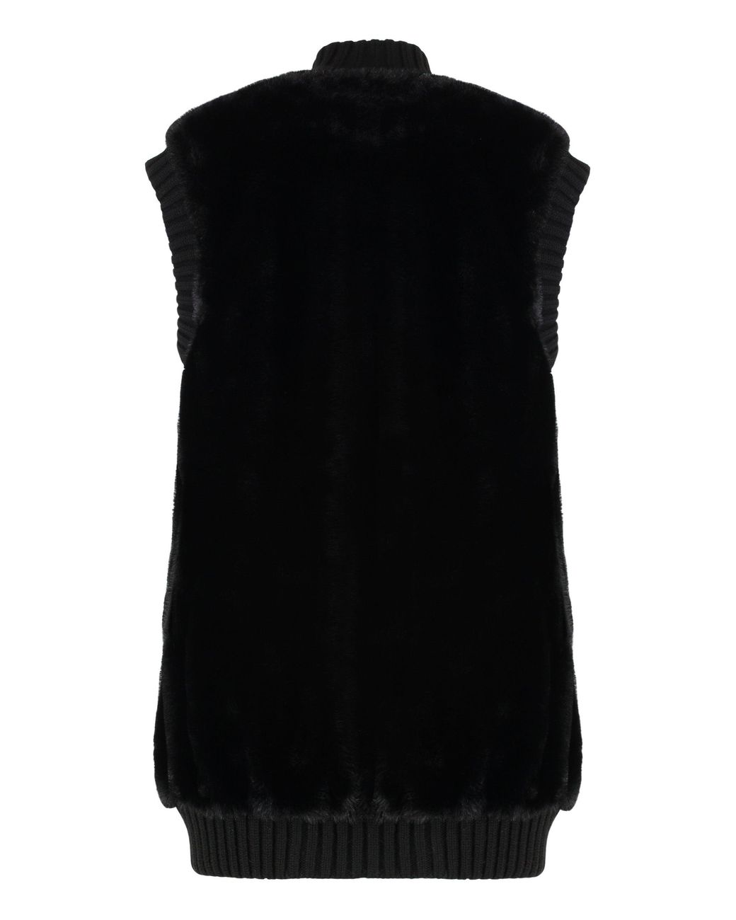 Pinko Black Long Coat Fur Effect