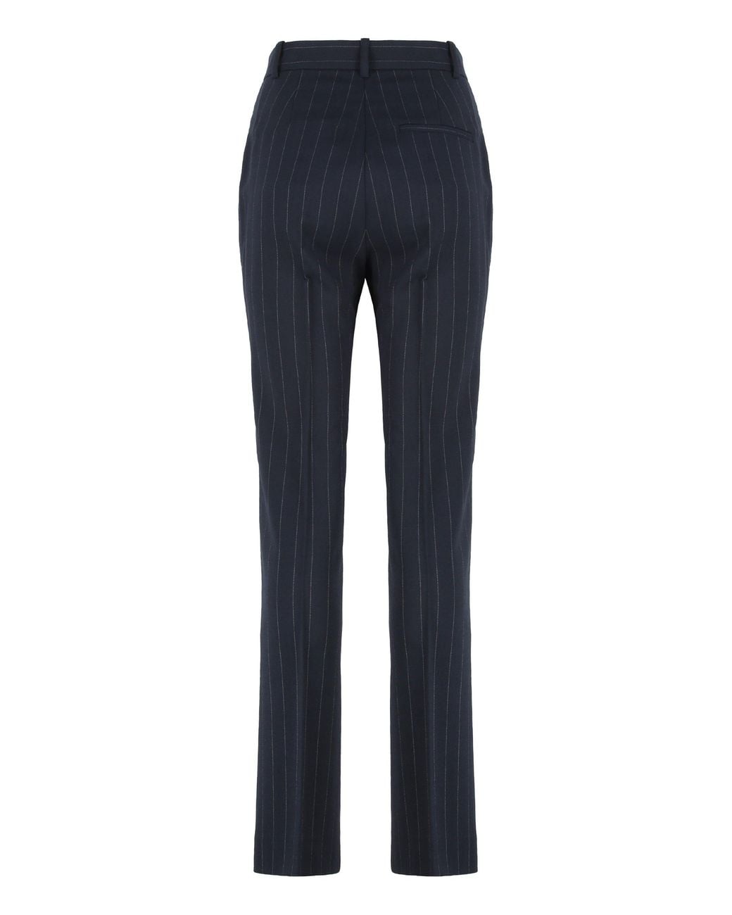Pinko Blue Straight Chalk-Striped Trousers