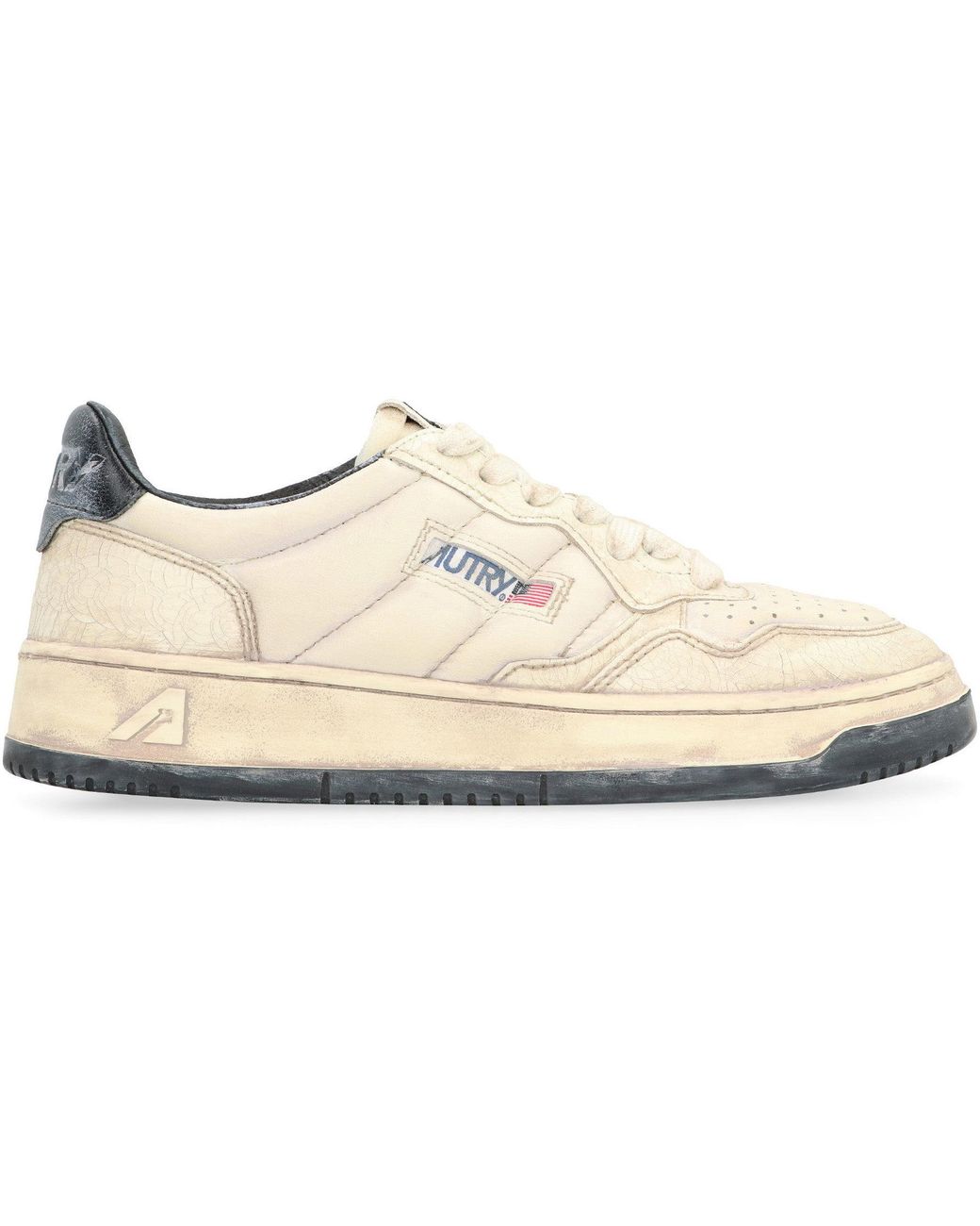 Autry White Medalist Leather Low-Top Sneakers