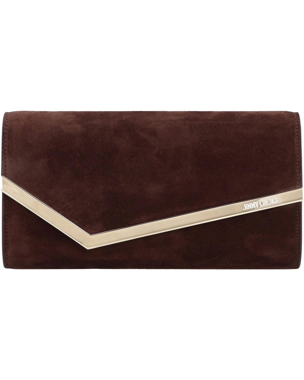 Jimmy Choo Brown Emmie Suede Clutch