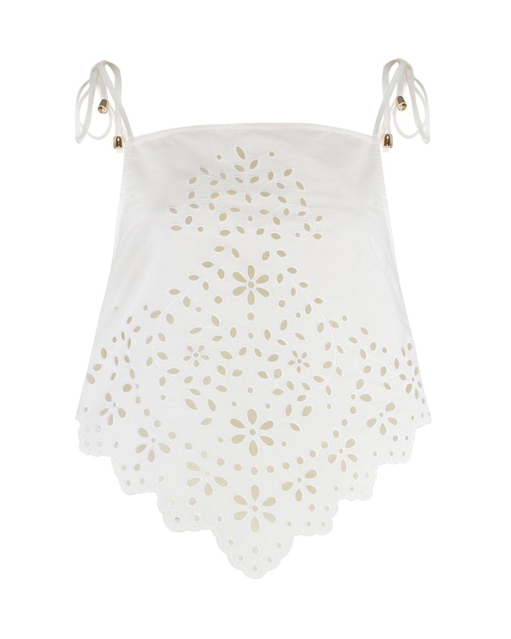 Self-Portrait White Cotton Top Vests & Tank Tops