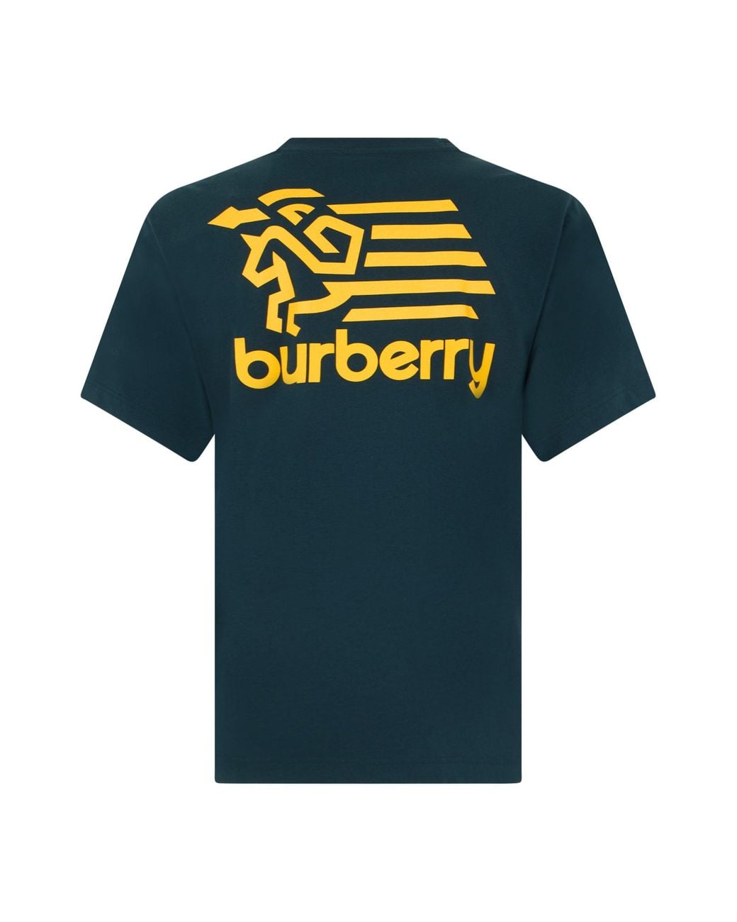 Burberry Blue Cotton T-Shirt With Print for men