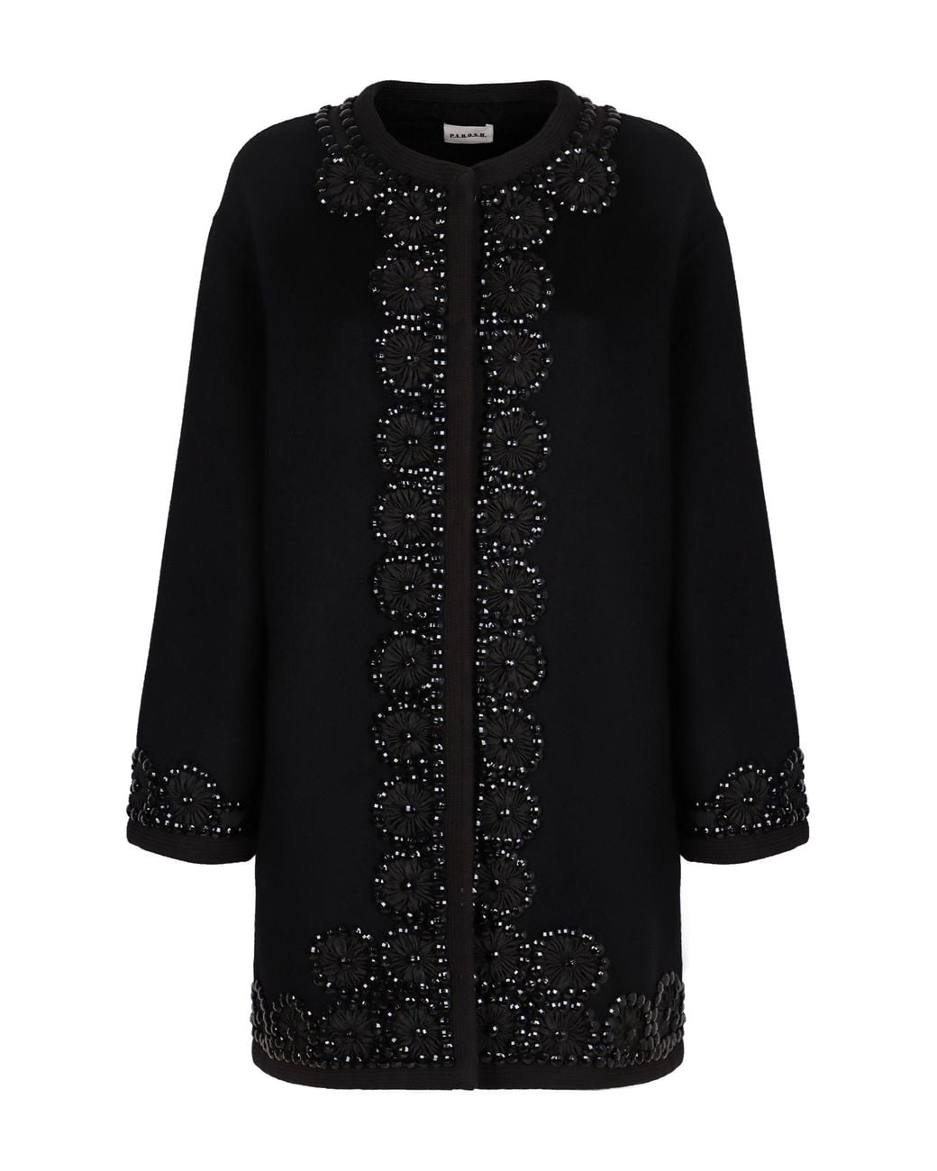 P.A.R.O.S.H. Black Wool Coat