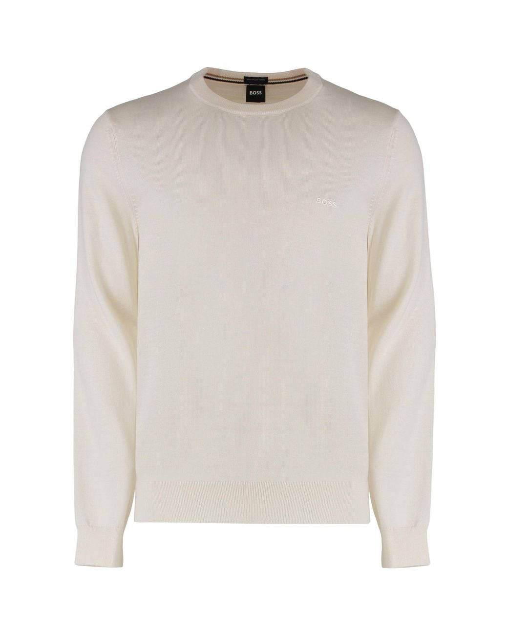 Boss Natural Virgin Wool Crew-Neck Sweater