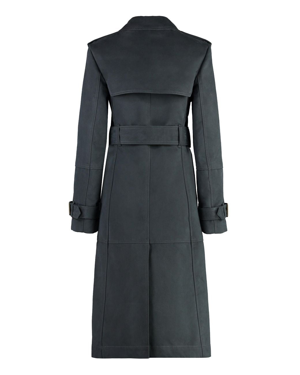 Burberry Black Long Ash-Coloured Cotton And Nylon Trench Coat