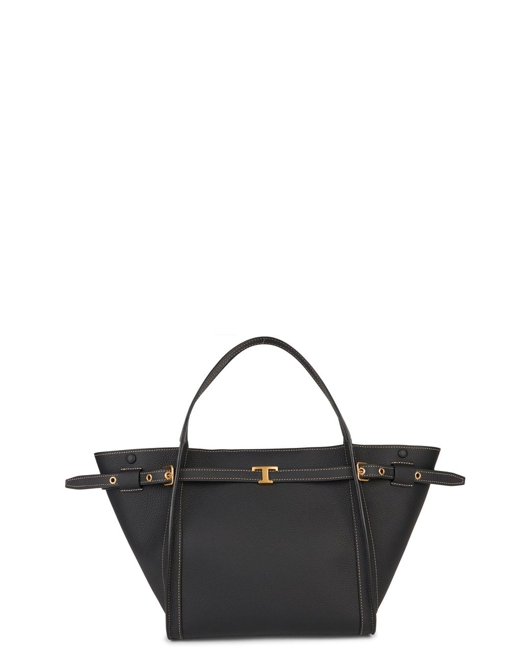 Tod's Black Small Leather Shopping Handbag