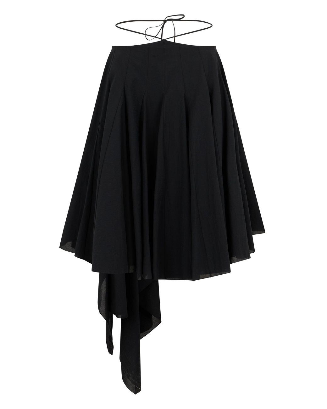 Jacquemus Black Short Ruffle Dress Cotton-Blend
