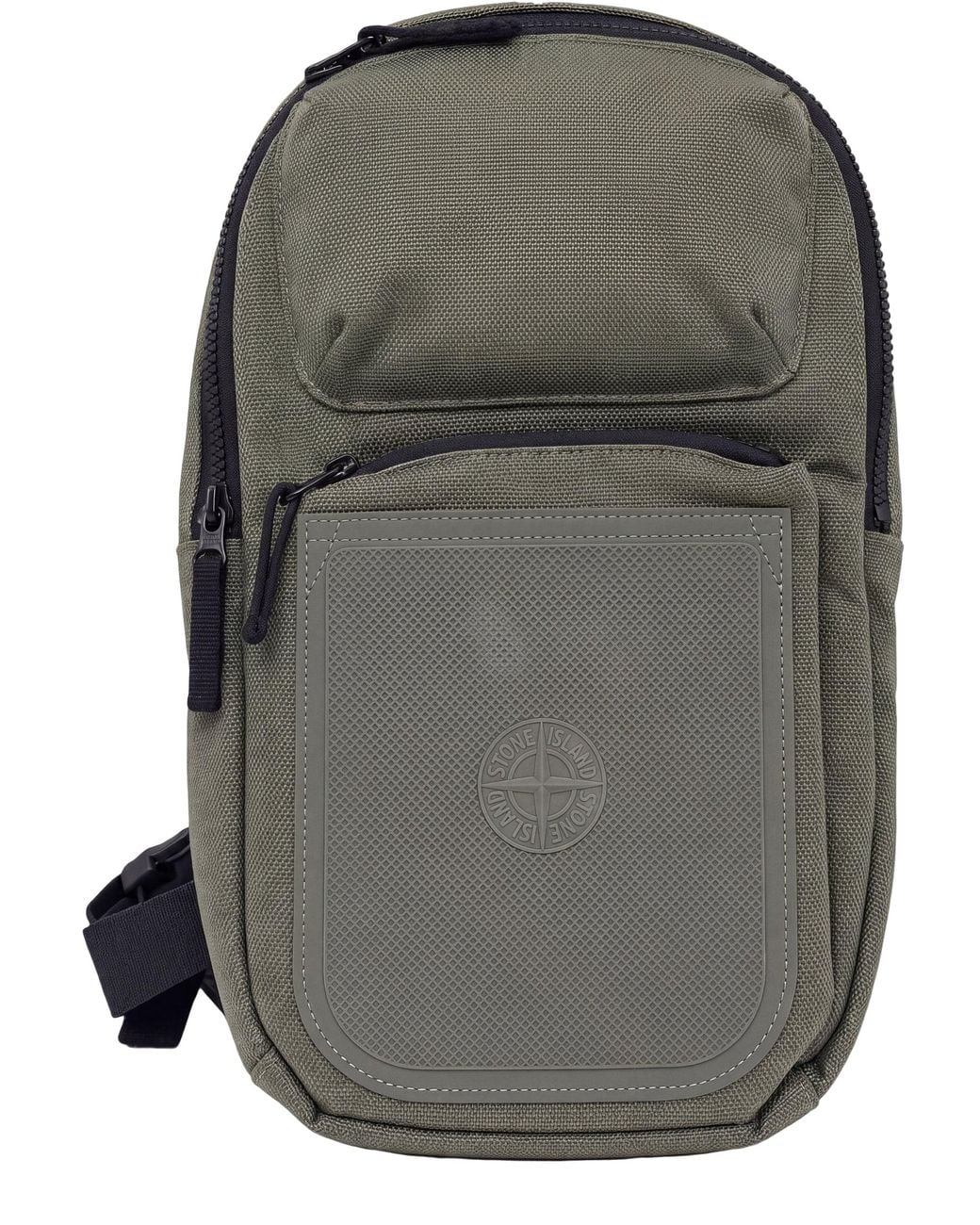 Stone Island Gray Canvas Backpack for men