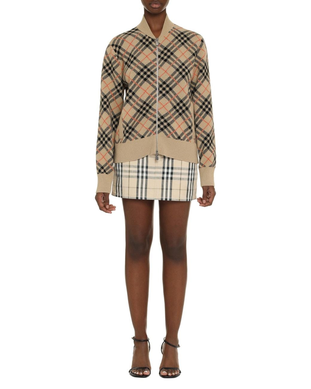 Burberry Multicolor Zip Cardigan Cashmere Cardigans