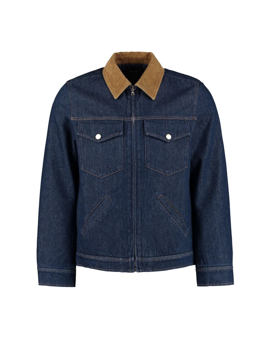 A.P.C. Linden Padded Denim Jacket in Blue for Men Lyst