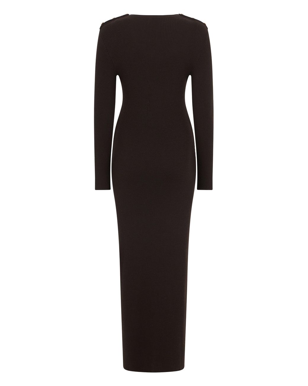 Blazé Milano Black Long Ribbed Dress Wool