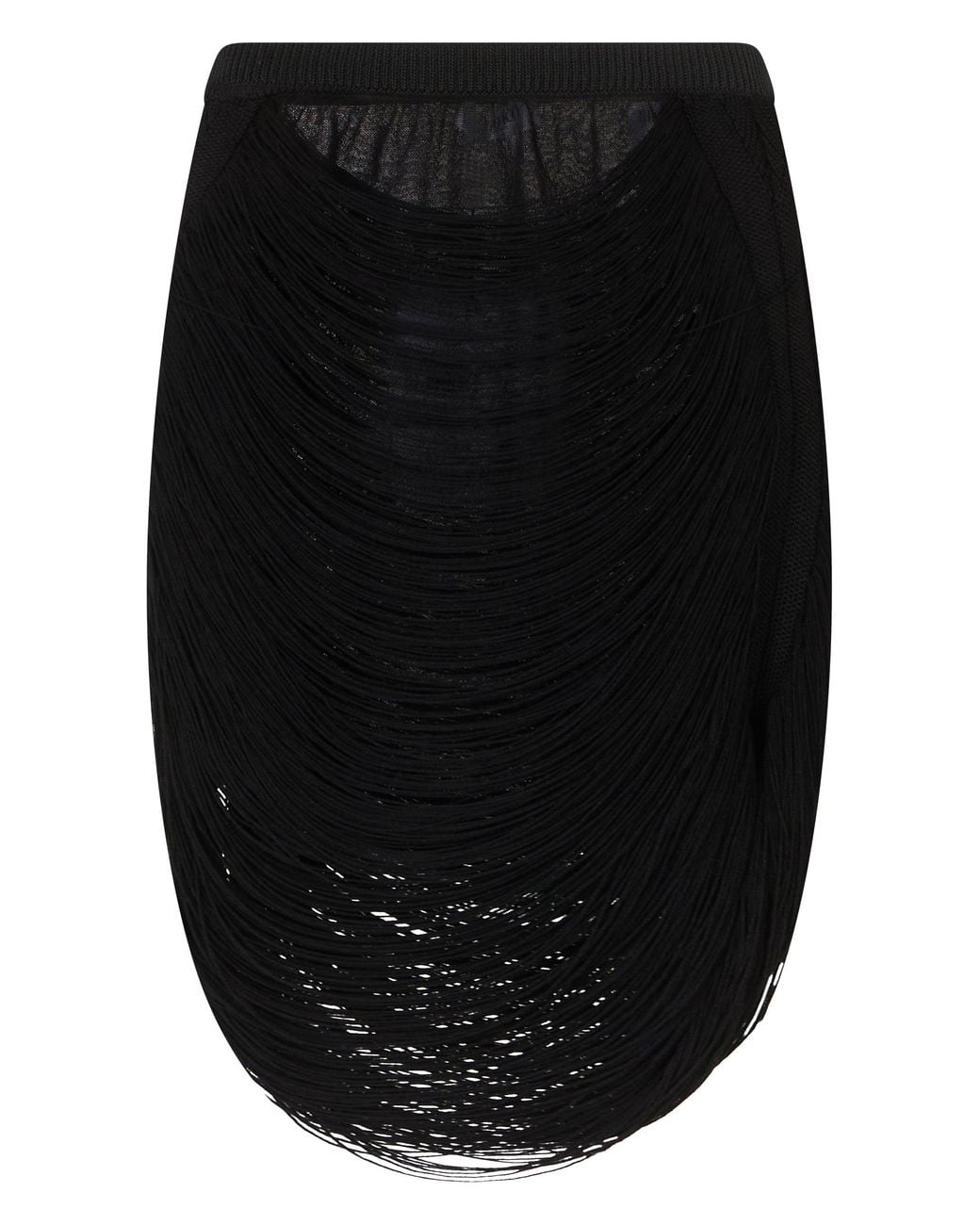 The Attico Black Fringed Mini Skirt