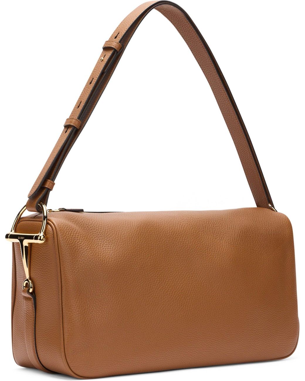 Gucci Brown Large Shoulder Bag Half Horsebit