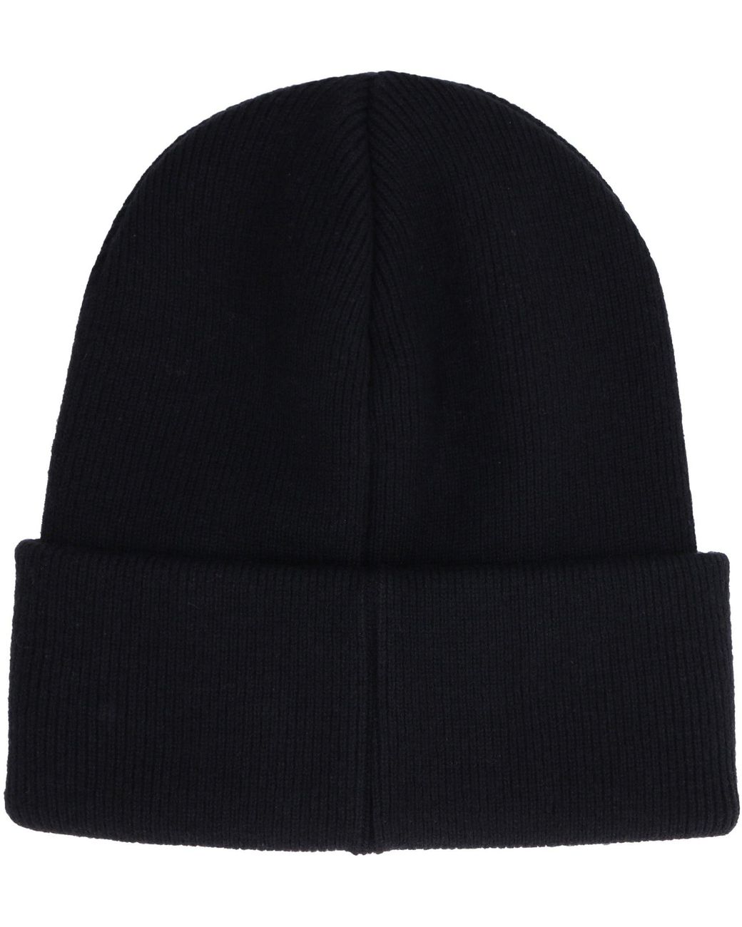 DSquared² Black Ribbed Wool Beanie Hat for men