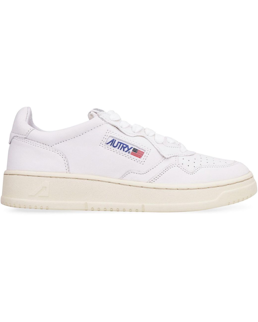 Autry White Medalist Leather Low-Top Sneakers Leather; Cotton; Rubber Trainers