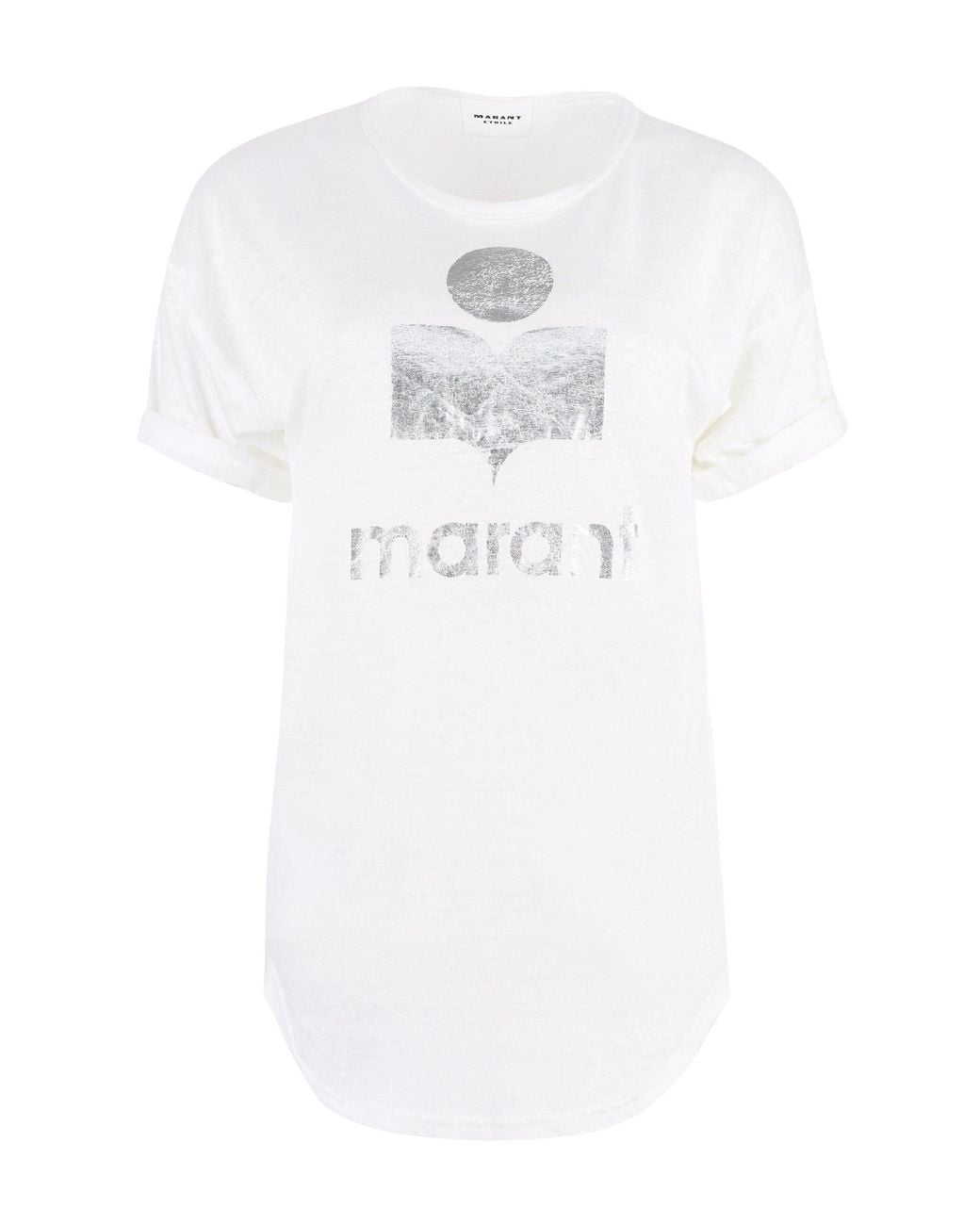 Isabel Marant White Linen Zewel T-Shirt With Logo