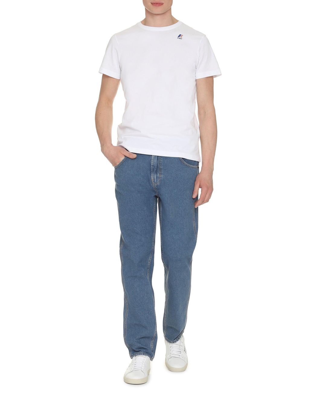 K-Way White Edouard Cotton Crew-Neck T-Shirt for men