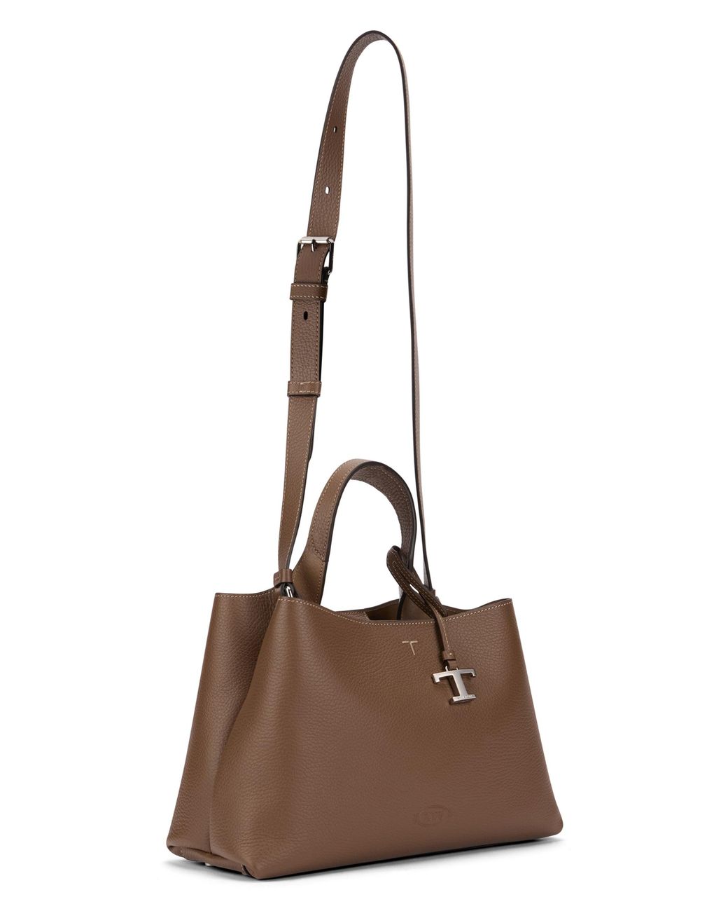 Tod's Brown Leather Handbag With Shoulder Strap