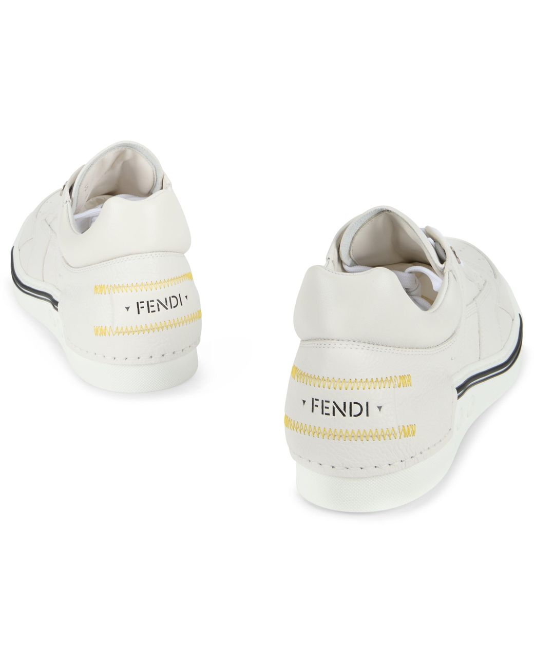 Fendi White Low Leather Sneakers for men