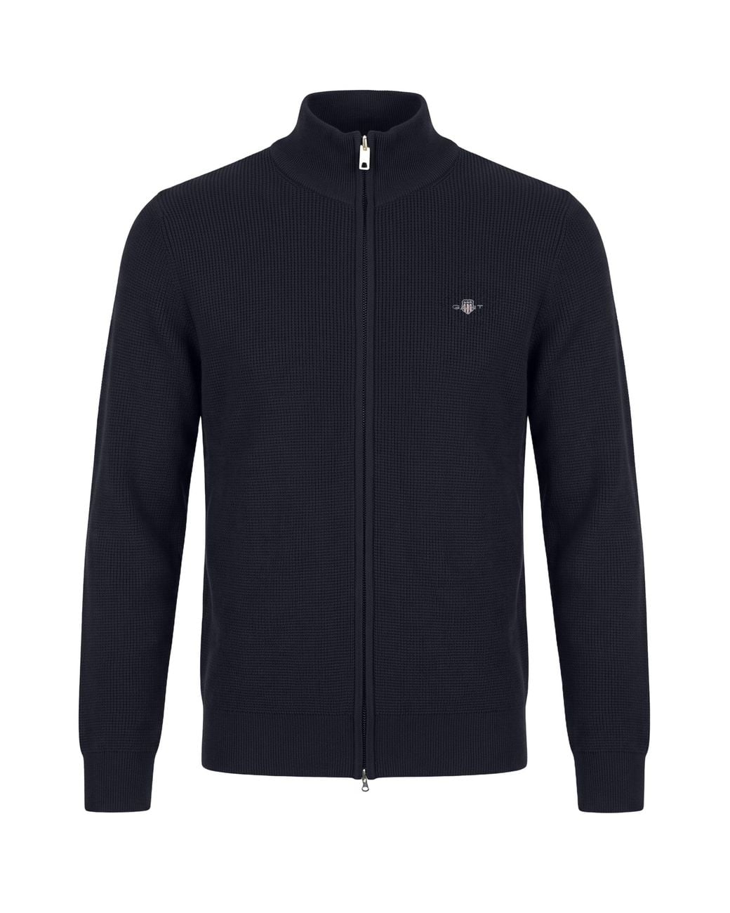 Gant Blue Cotton Cardigan With Zip for men
