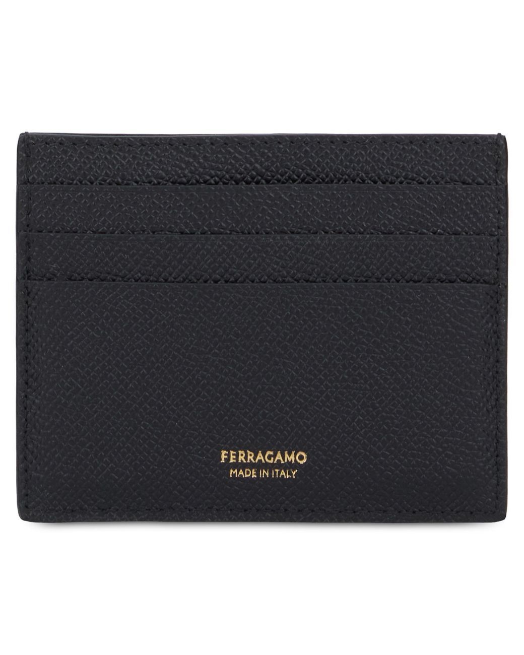 Ferragamo Black Minimalist Card Holder for men