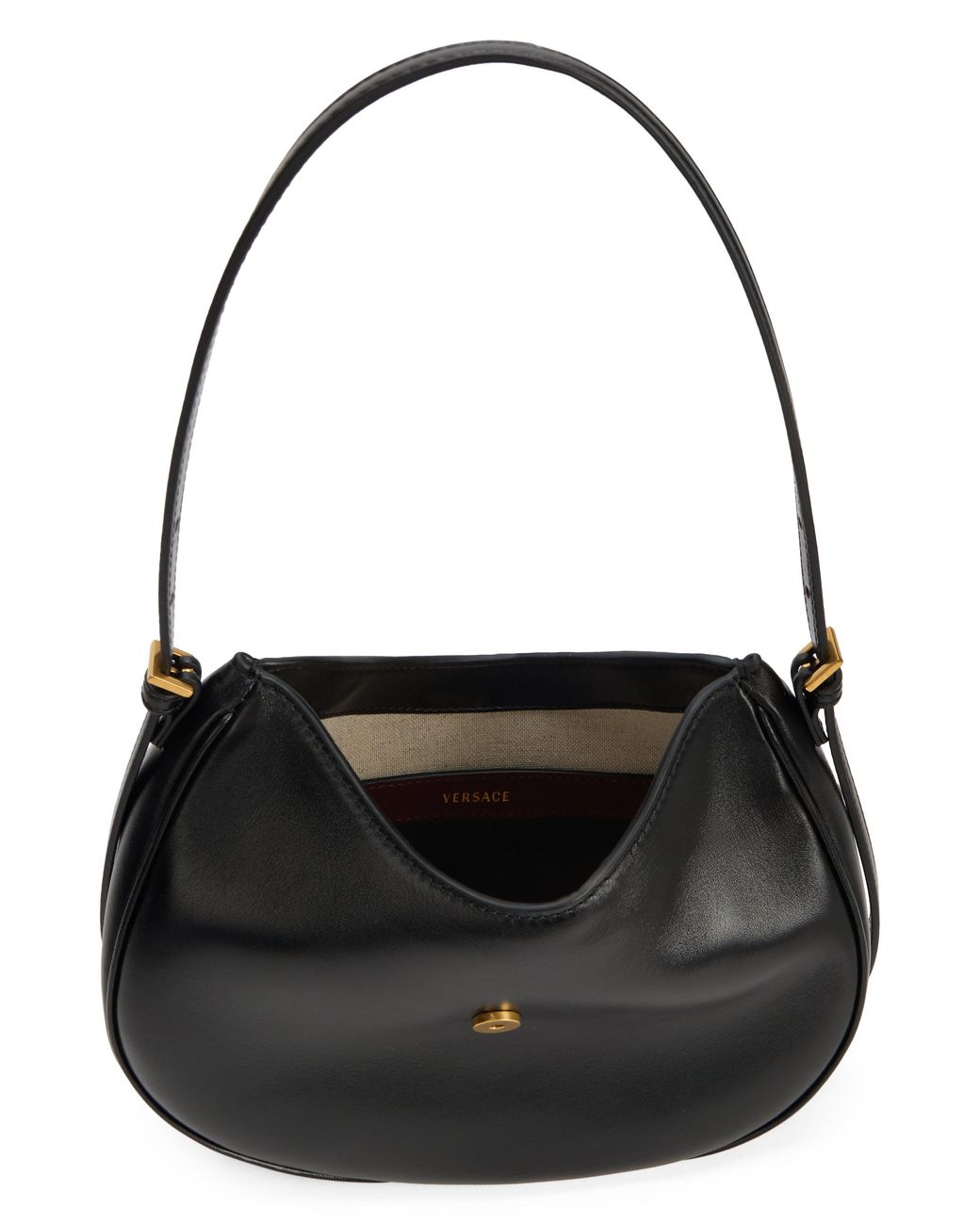 Versace Black Emblème Hobo Shoulder Bag
