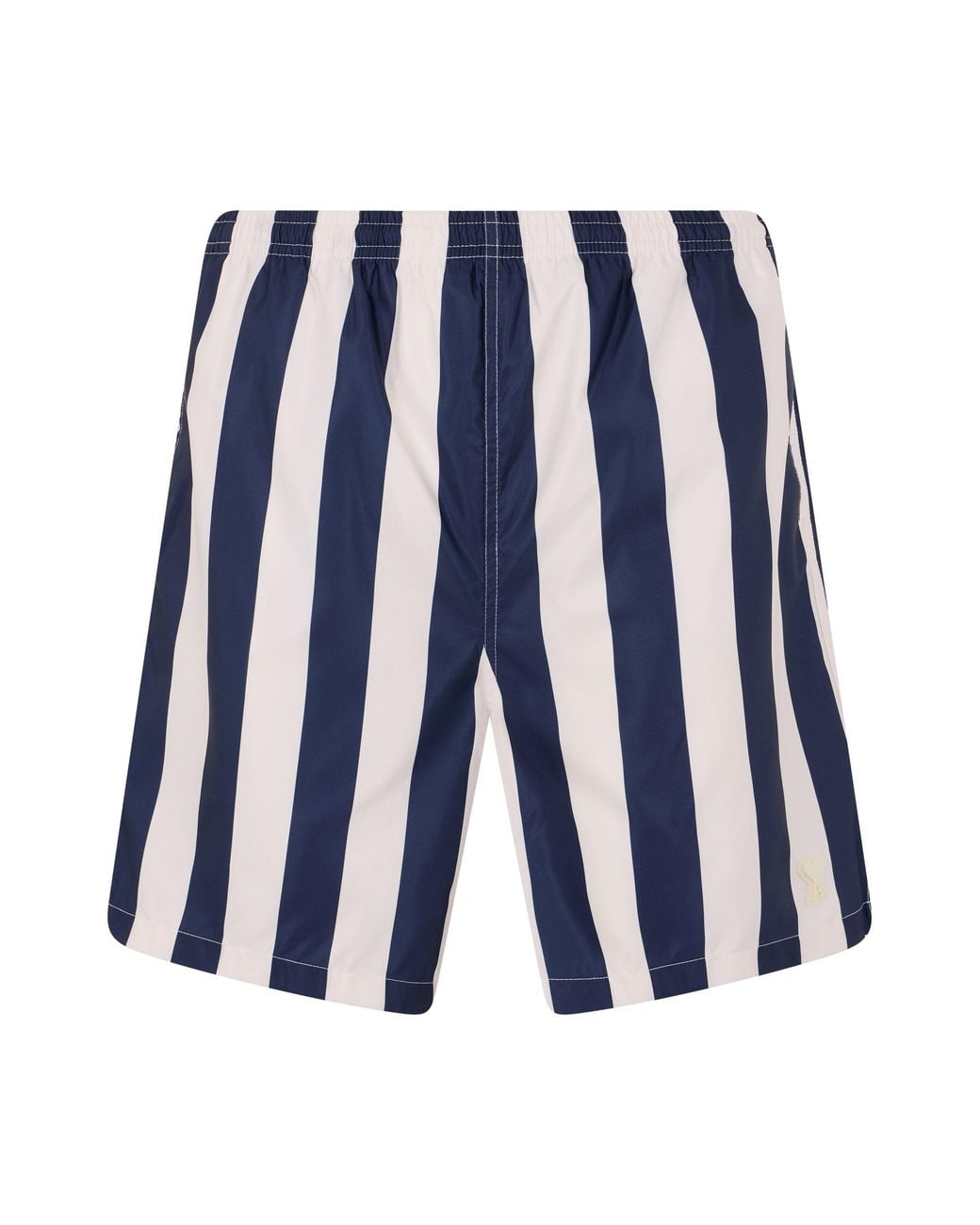 AMI Blue Striped Swim Shorts for men