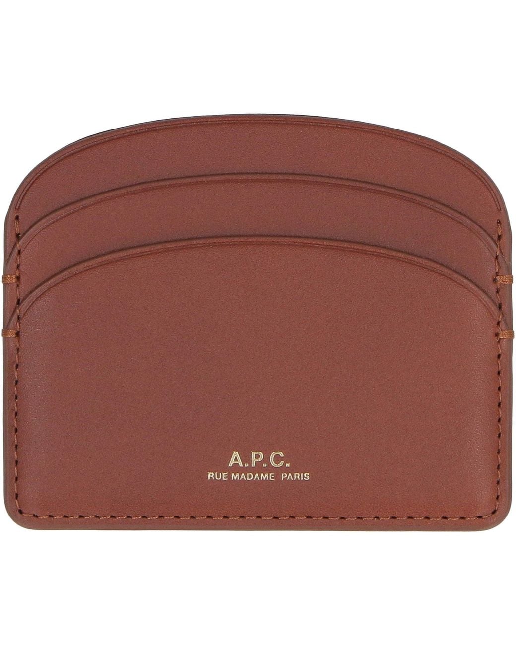 A.P.C. Red Logo Detail Leather Card Holder