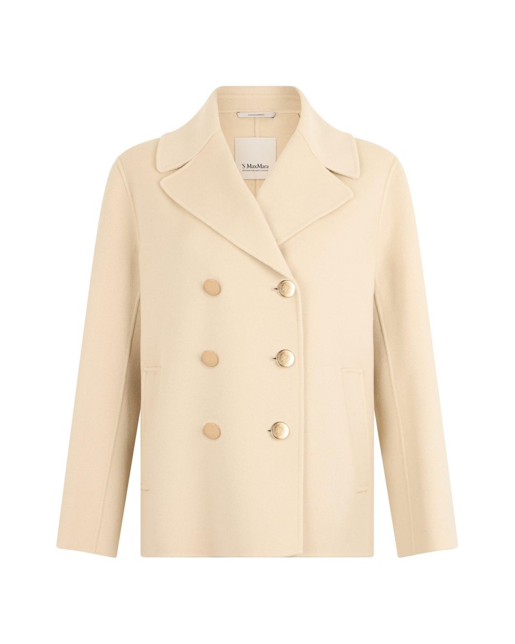 Max Mara Natural S Max Mara Double-Breasted Wool Jacket