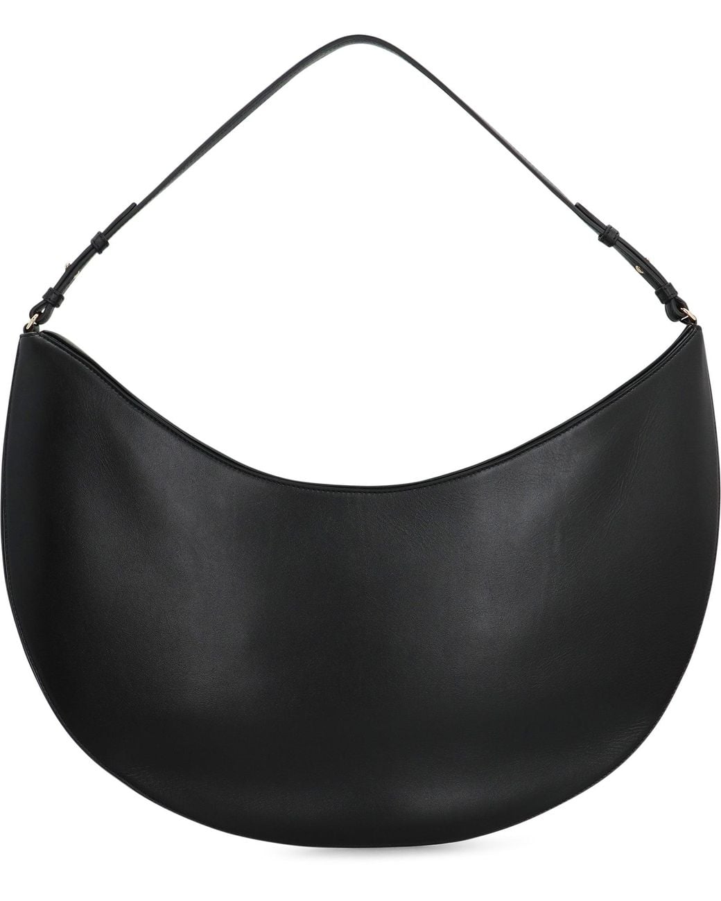 Jacquemus Black Hobo Bag Ovalo Leather Calf Shoulder