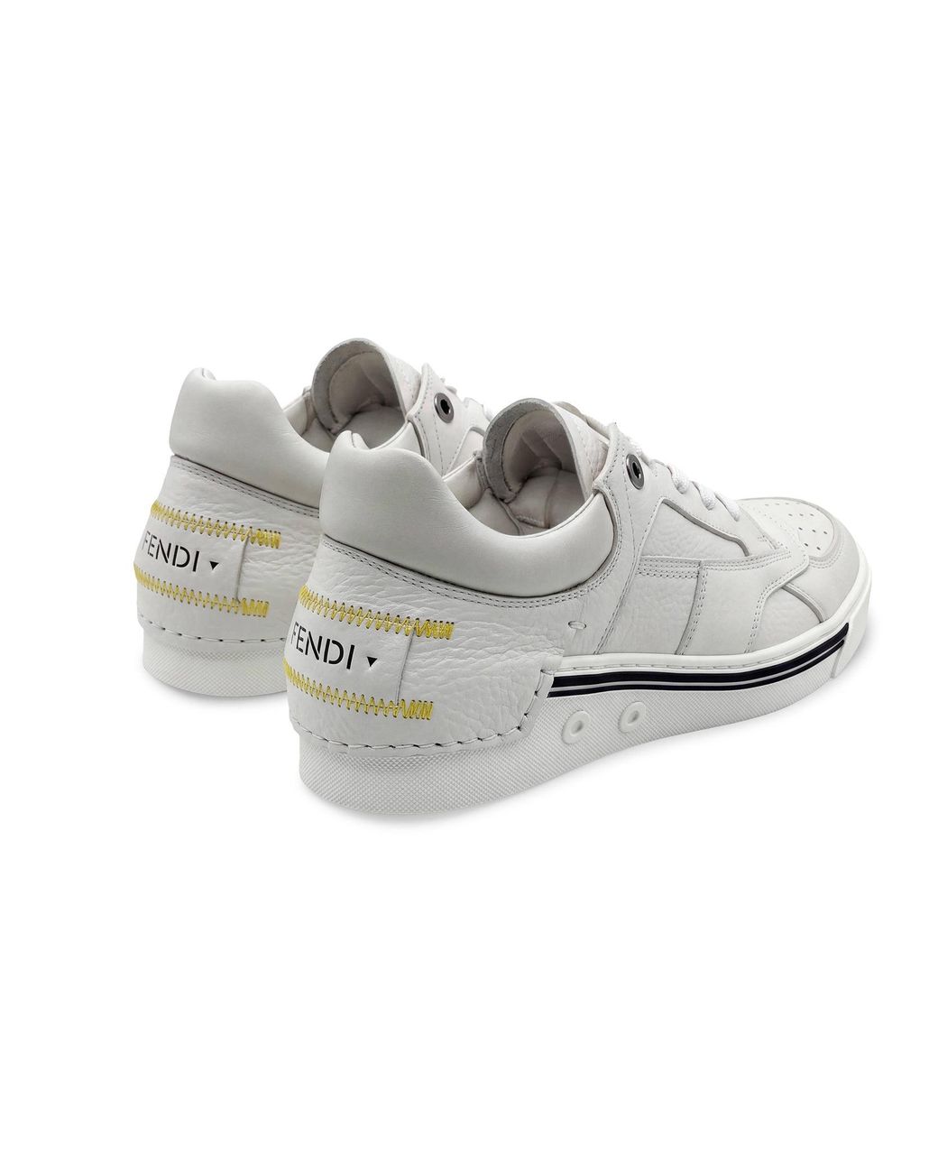 Fendi White Fender Low-Top Sneakers