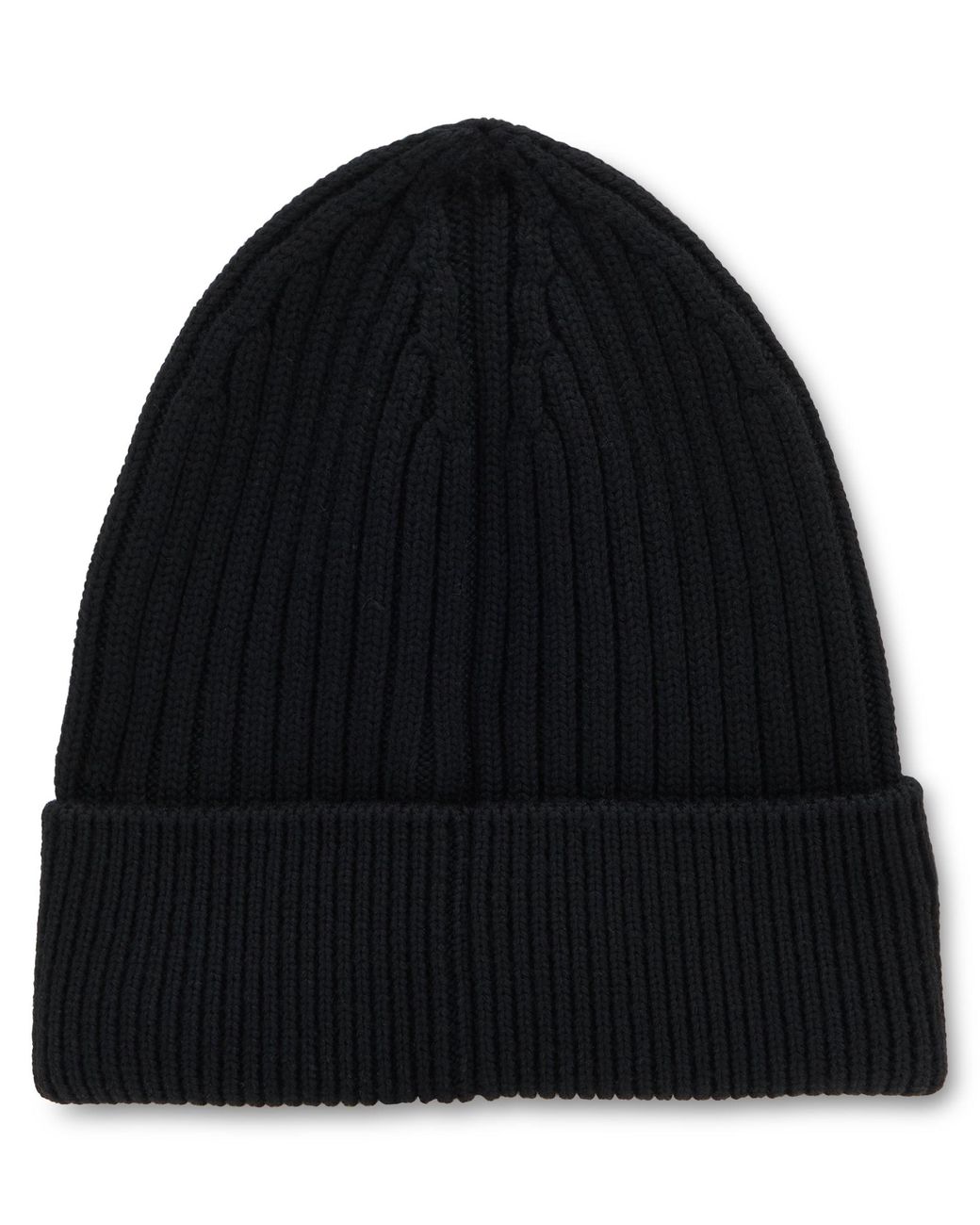 Moncler Black Wool Cap With Embroidered Logo for men