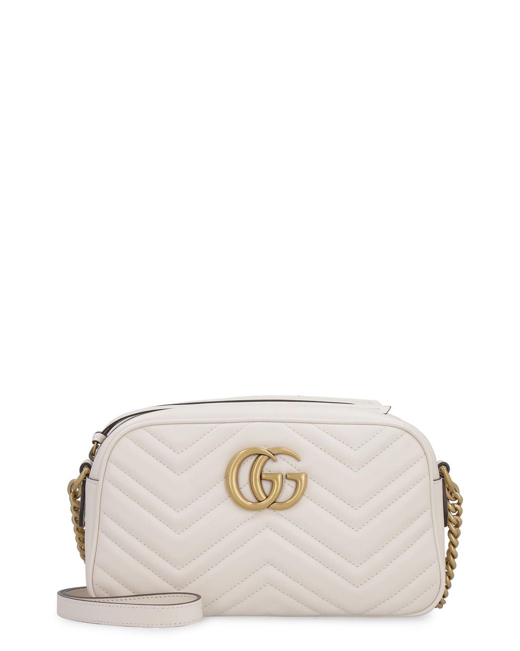 Gucci Natural Gg Marmont Quilted Leather Shoulder Bag
