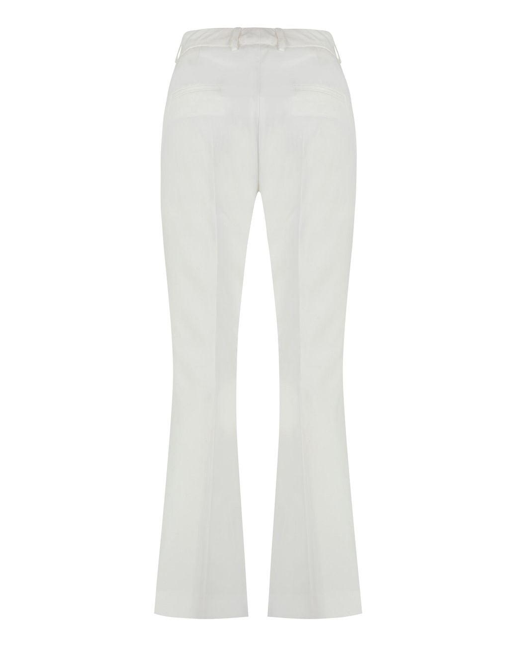 PT01 White Stretch Cotton Trousers