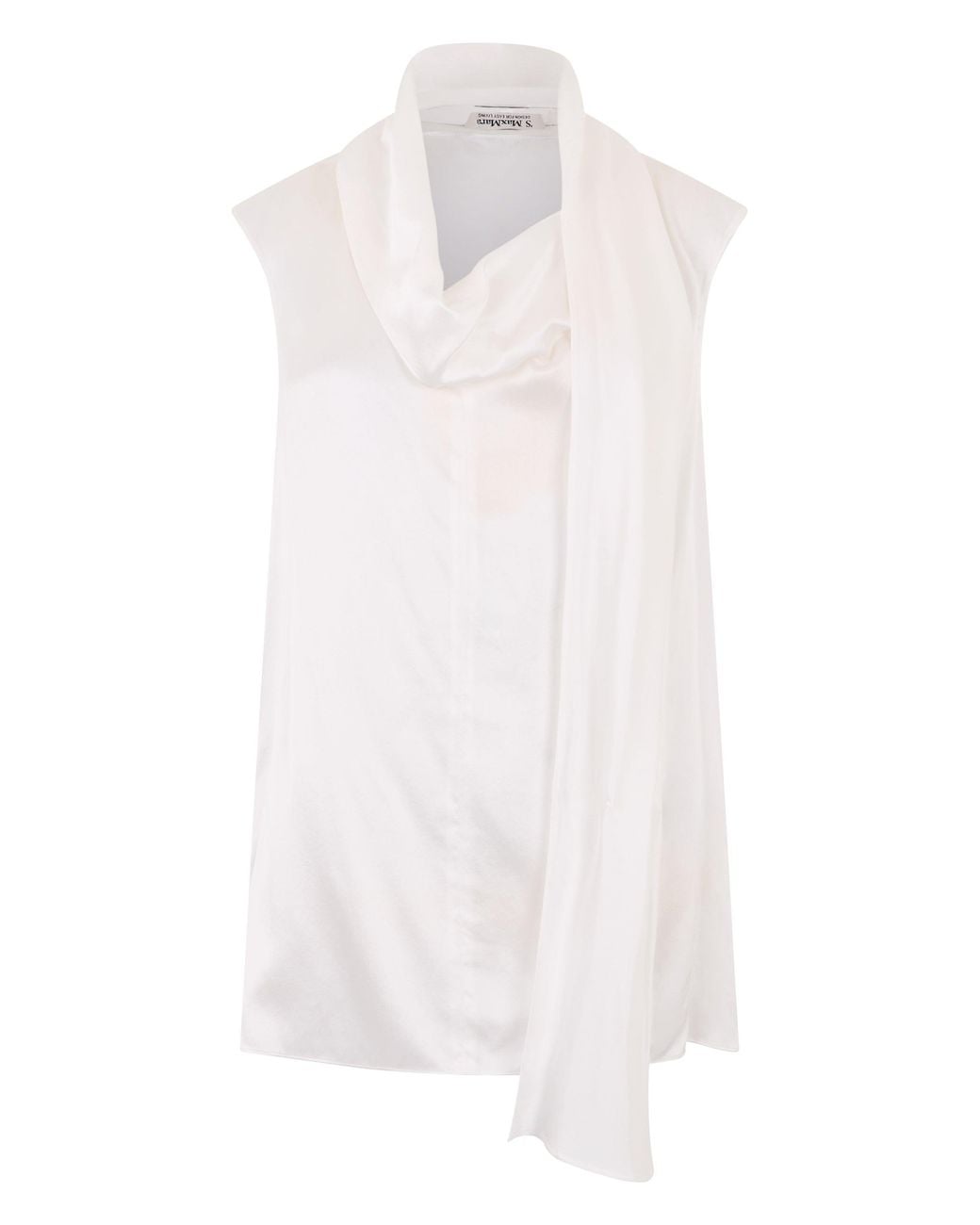 Max Mara White S Max Mara Silk Blouse With Draping
