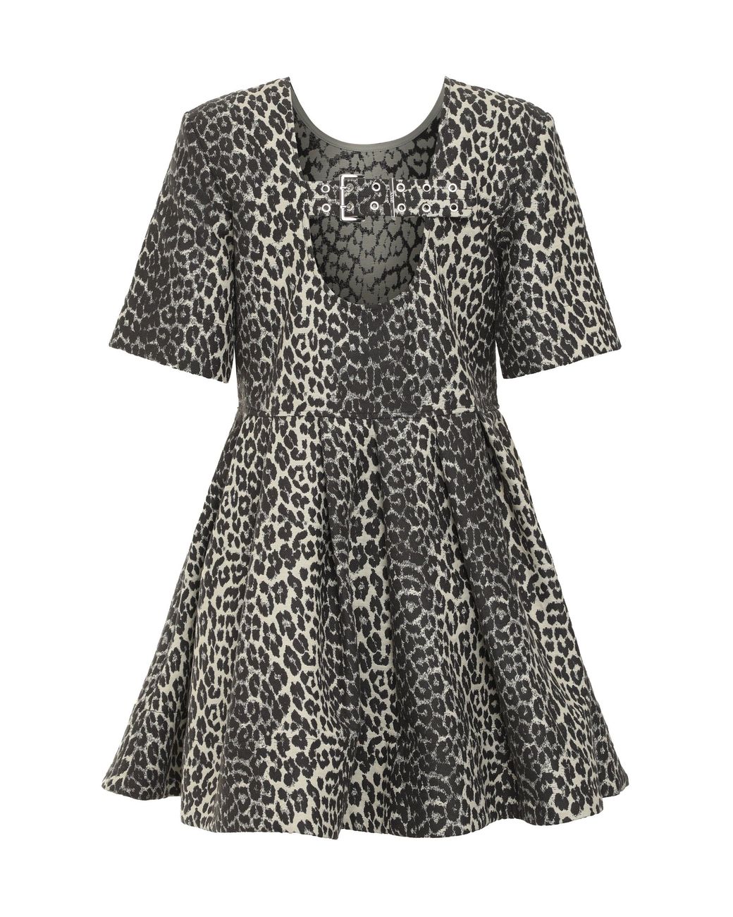 Ganni Black Leopard Mini Dress