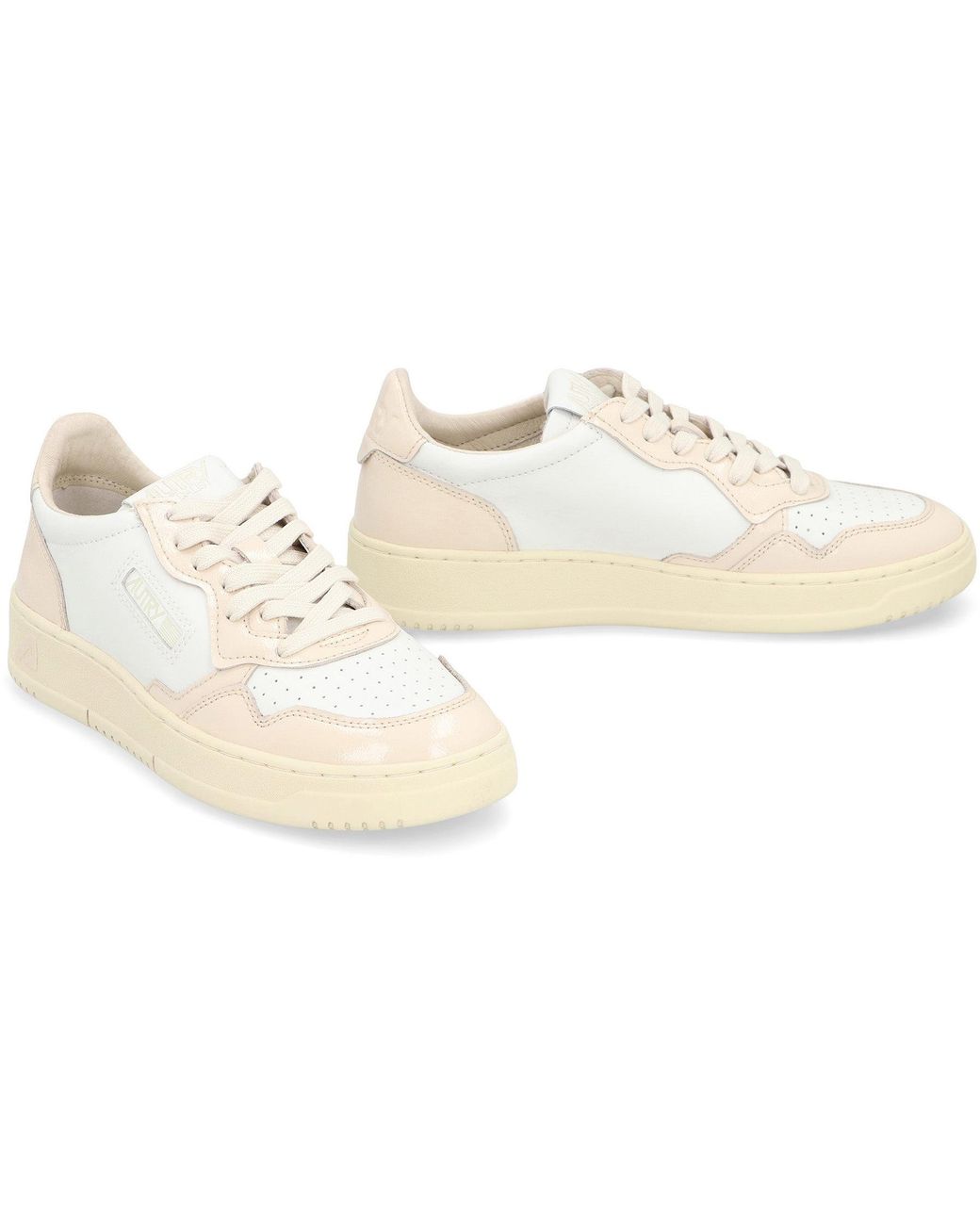 Autry White Medalist Leather Low-Top Sneakers