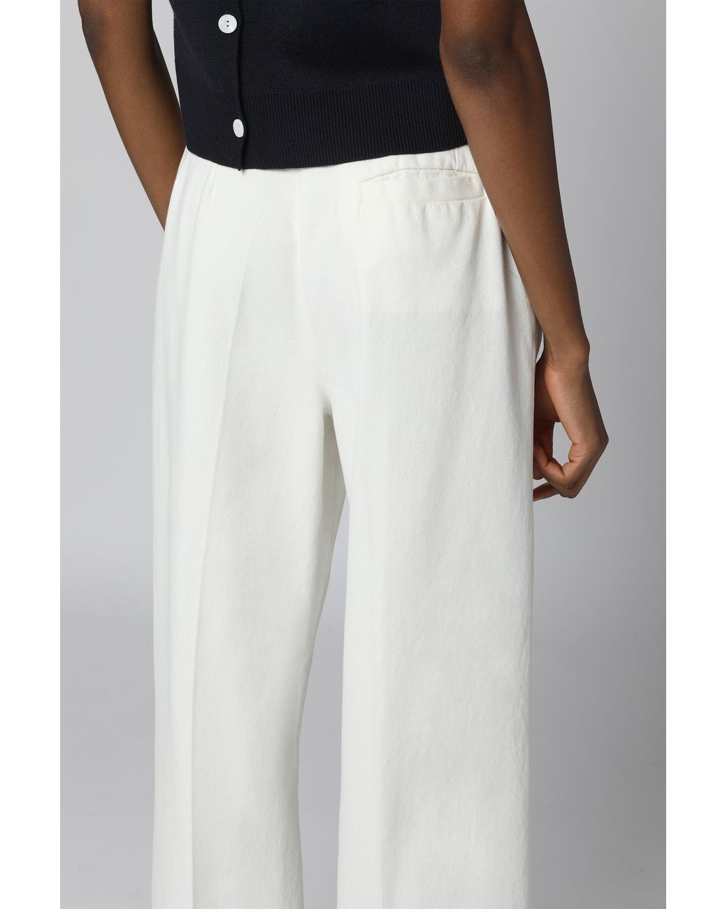 Fabiana Filippi White Trousers Viscose Acetate Straight