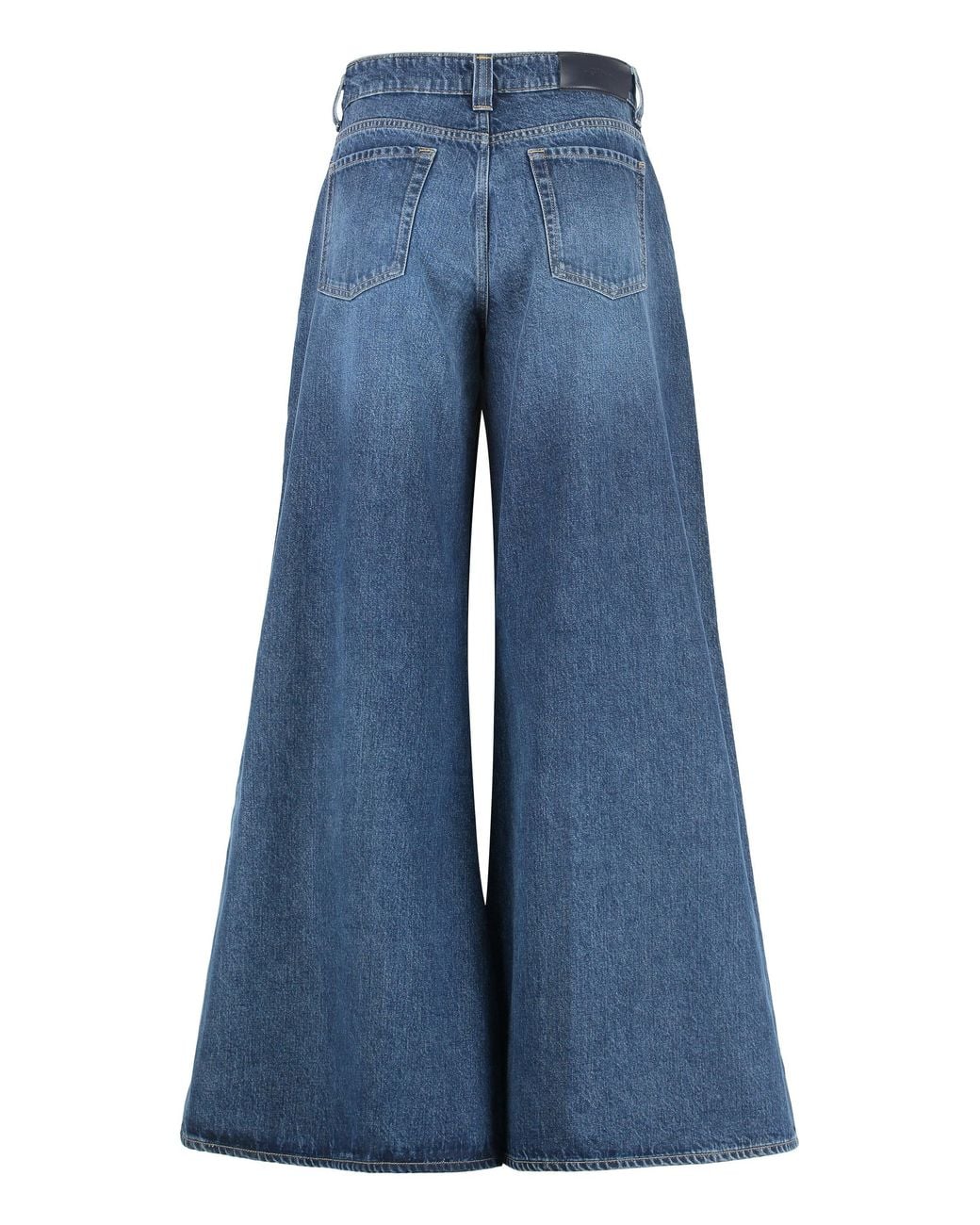 7 For All Mankind Blue Flared High Rise Jeans