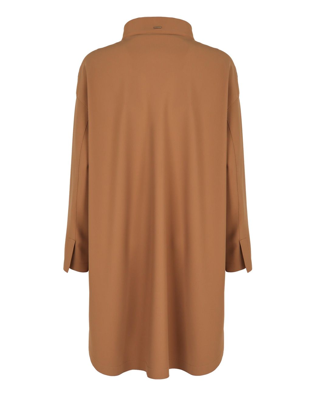 Herno Brown Tech Fabric Jacket With Rounded Hem