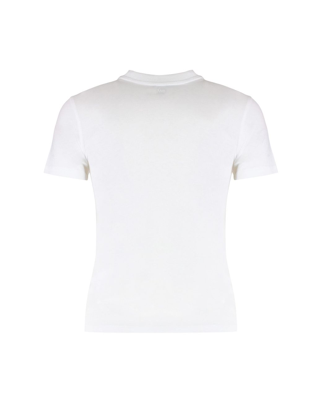 AMI White Cotton Crew-Neck T-Shirt