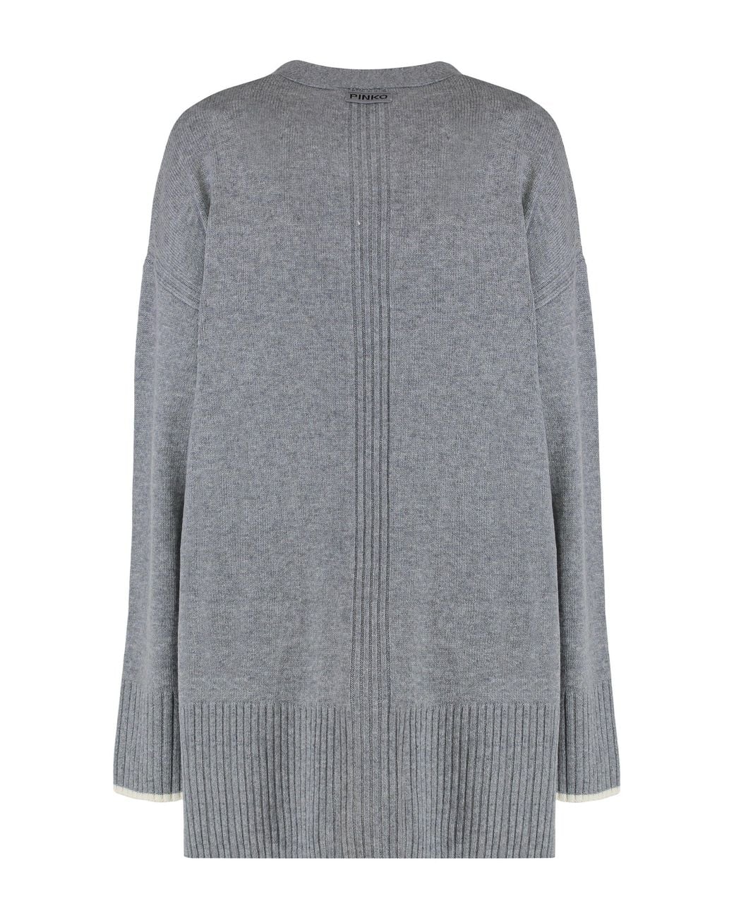 Pinko Gray Cardigan Tasmania Wool-Cashmere Cardigans