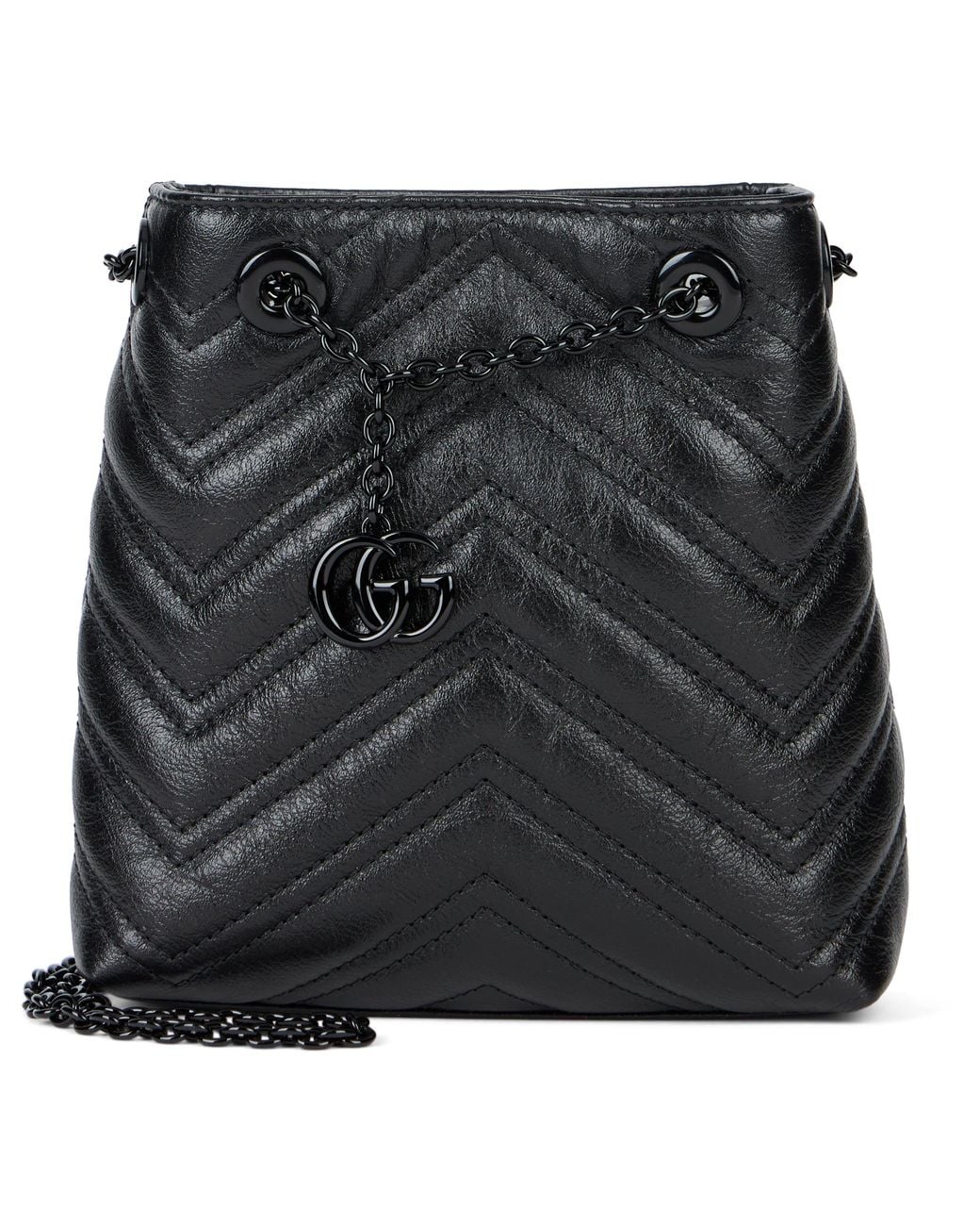 Gucci Black Shoulder Bag Marmont Mini Calf Skin