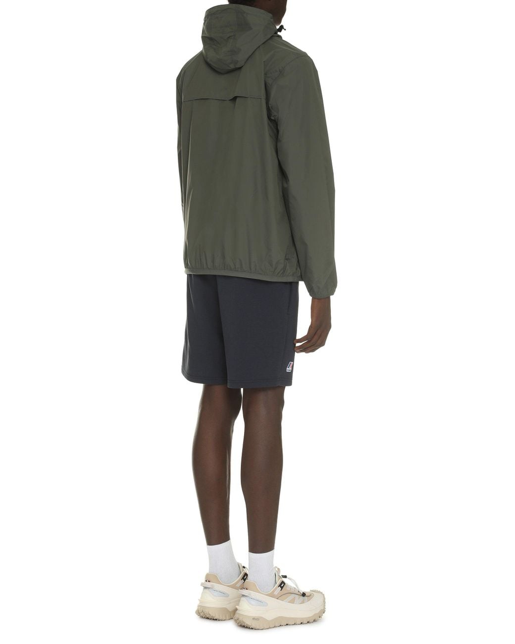 K-Way Green Claude Hooded Nylon Jacket for men