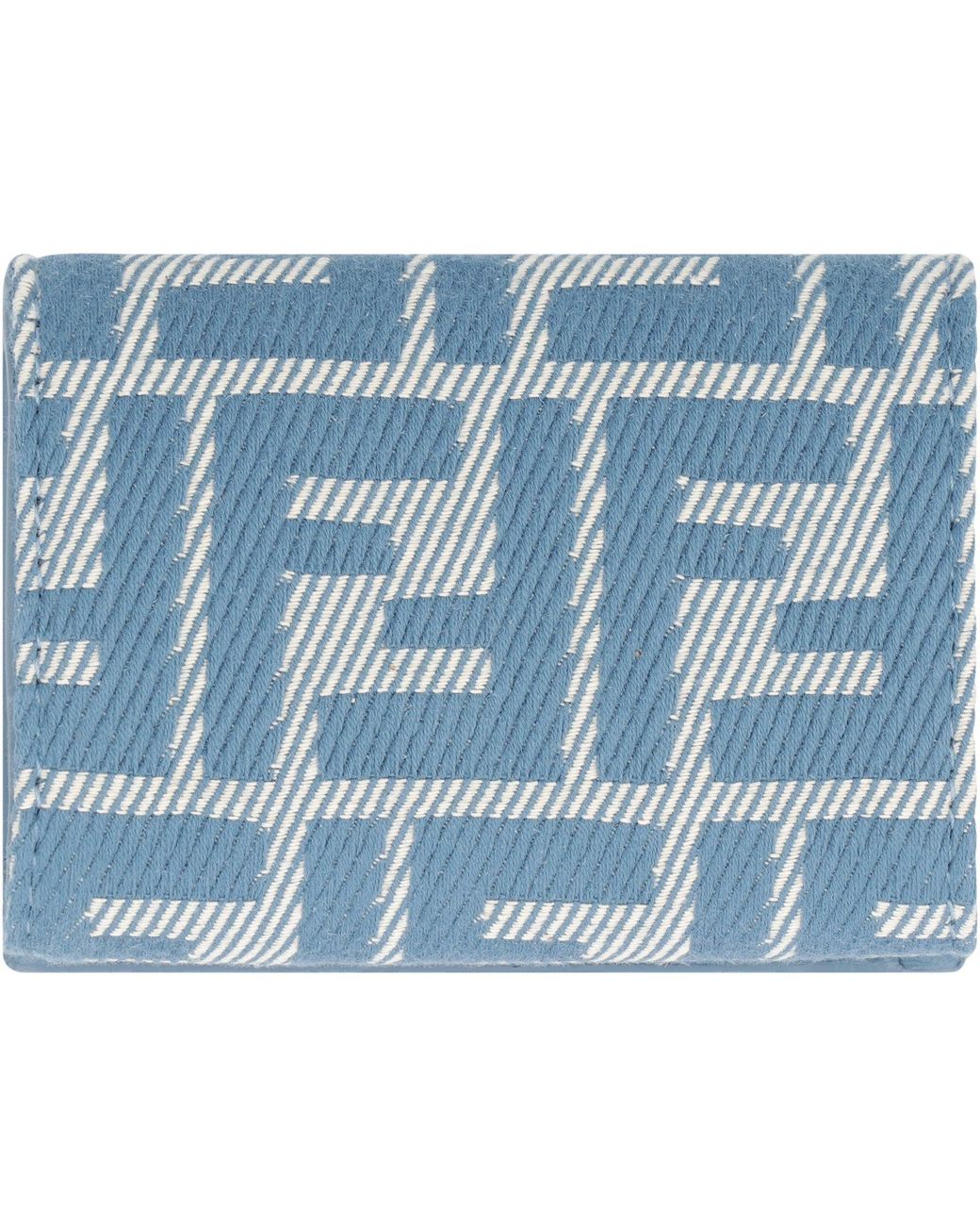 Fendi Blue Baguette Tri-Fold Wallet