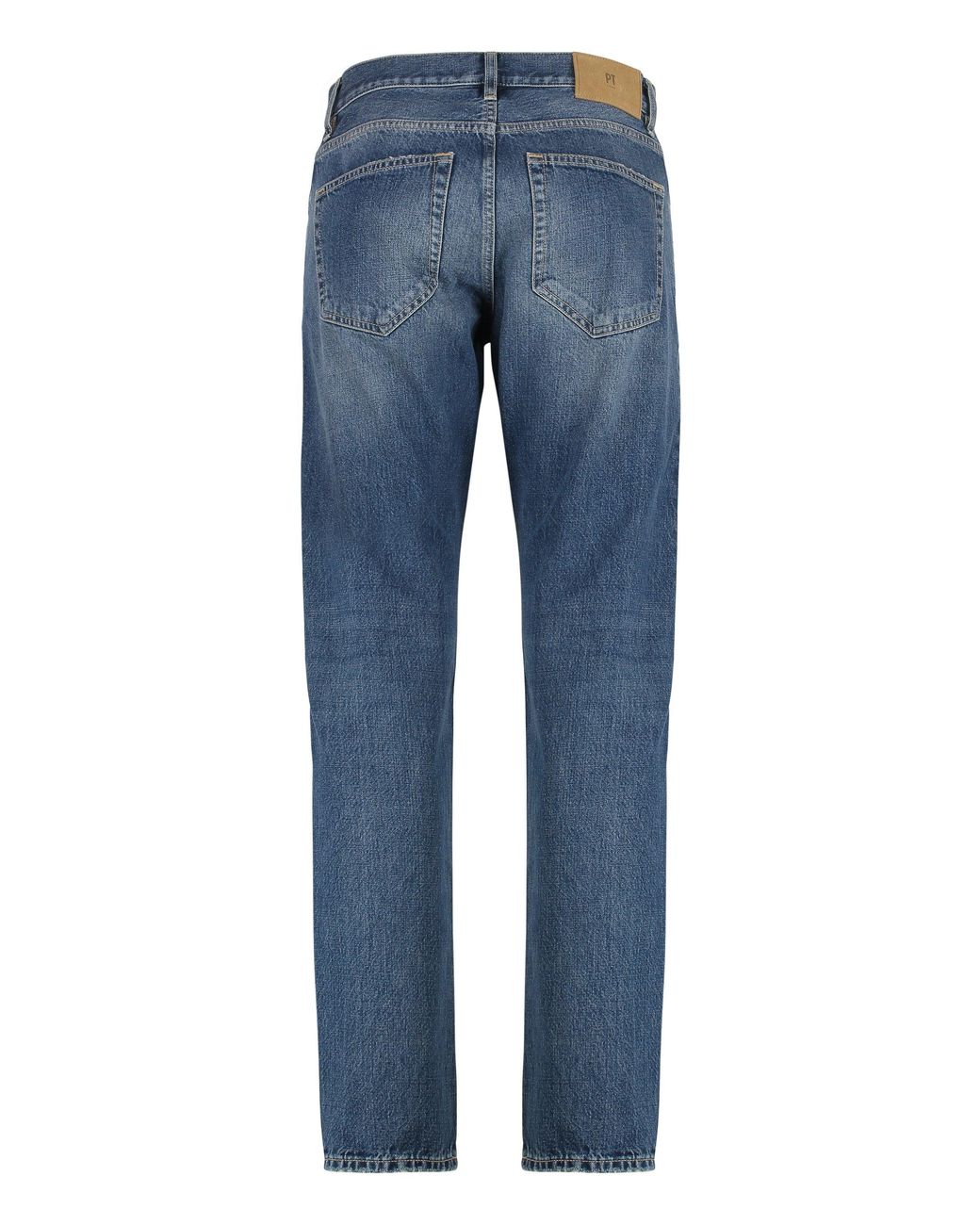 PT01 Blue 5-Pocket Straight-Leg Jeans for men